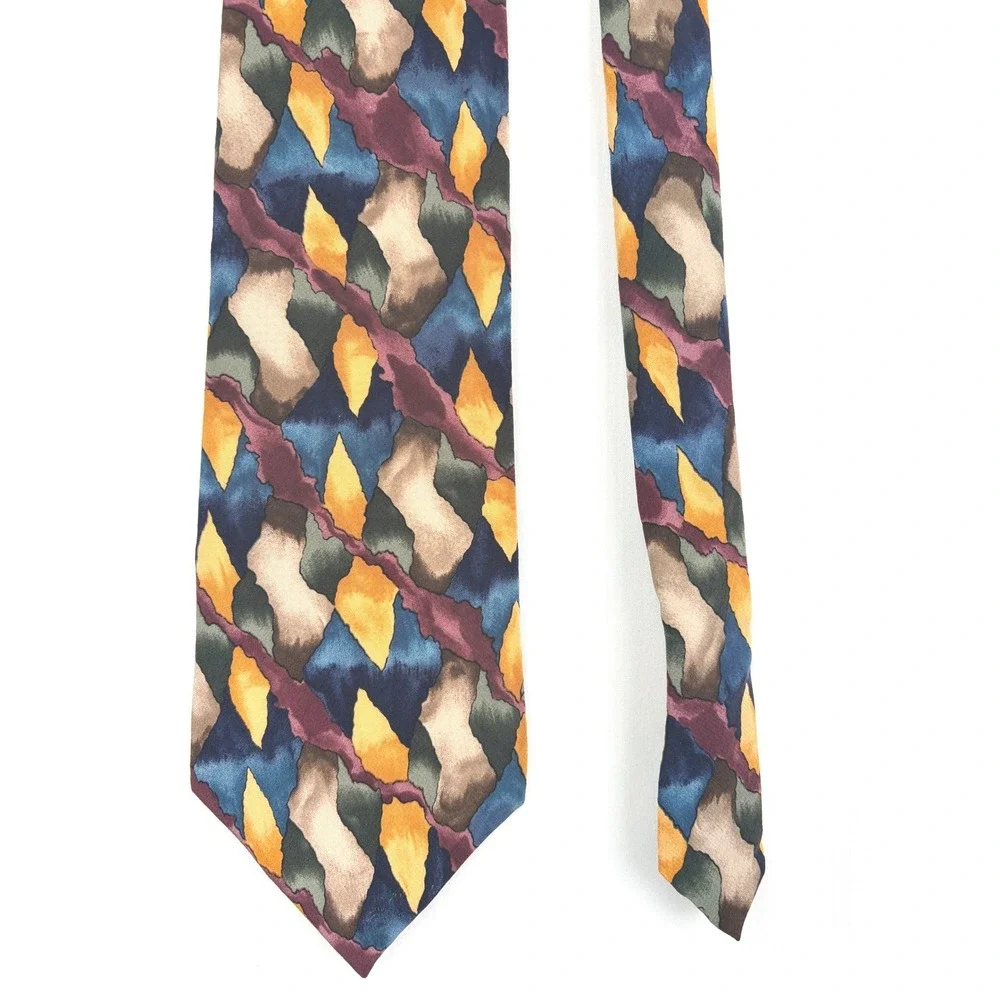 J. Garcia Necktie One Size Blue Mountain Collection Six Abstract Silk Tie